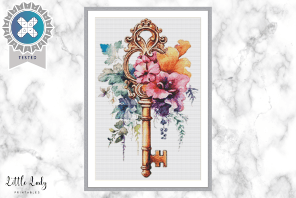 Evaluating the Floral Key Cross Stitch Pattern PDF for Etsy Shops