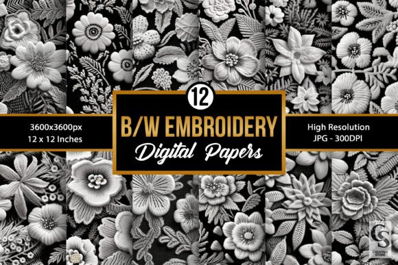 Review: Black White Floral Embroidery Patterns for Holiday Sales