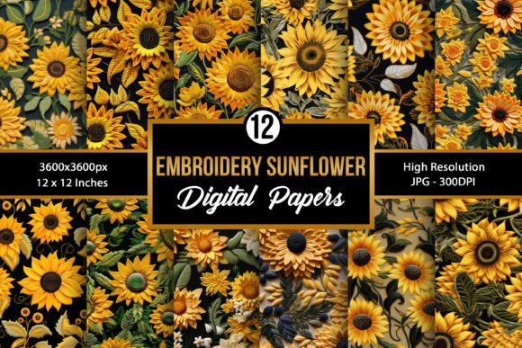Review: Sunflowers Embroidery Seamless Patterns