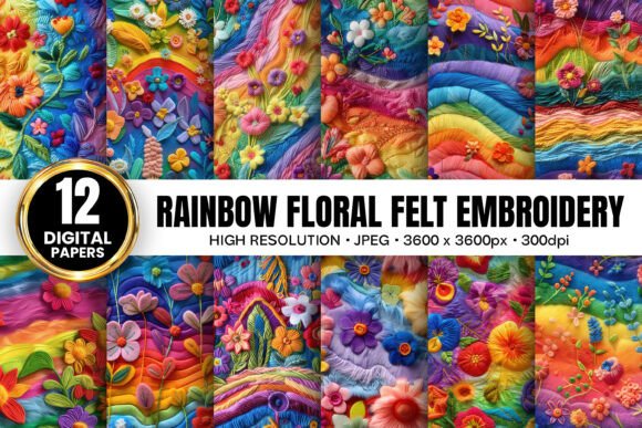 Reviewing Rainbow Floral Felt Embroidery Patterns